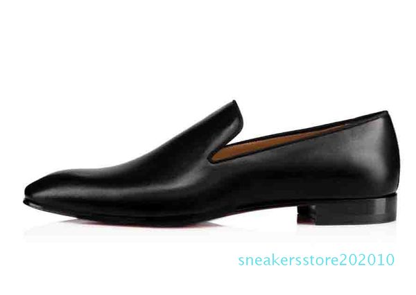

men wedding shoes,party dress genuine leather red bottom loafers spikes flat shoes dandelion flat black brown men flat shoes s10