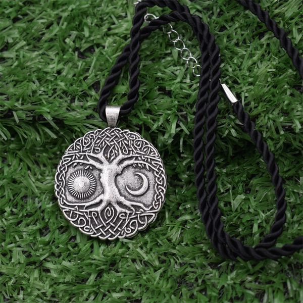 

12pcs tree of life necklace wicca sun moon pendants viking amulet tree charms pendants, Silver