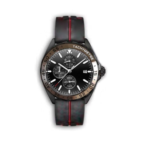 

mens sport watches 2020 luxury designer relojes f1 superluminova montre de luxe vk quartz watch chronograph rubber bracelet strap, Slivery;brown