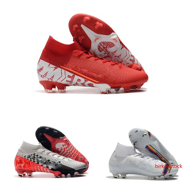 

новые мужские superfly 7 elite se fg быстрая доставка высокая помощь футбол leats роналду cr7 открытый бутсы mercurial испарения 13 elite sg