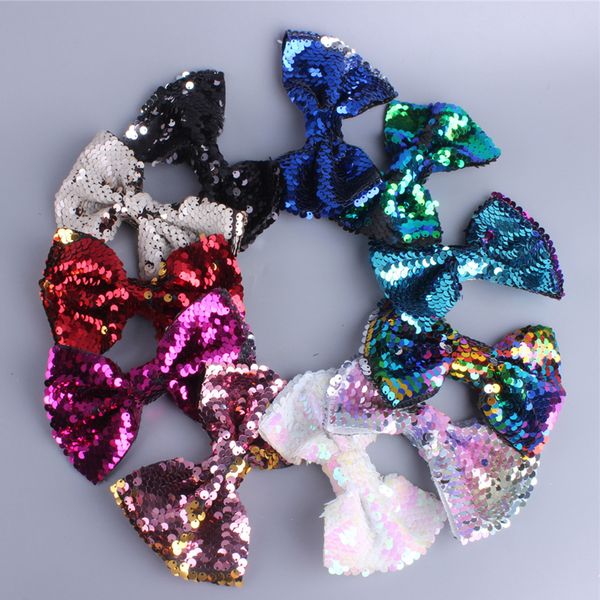 

sequins bow barrettes hairpins hair clip tie decor accessories girls kid cute multicolor bowknot accessories party, Slivery;white