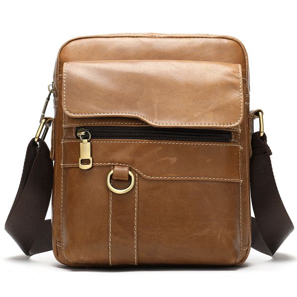 

new design genuine leather shoulder bag men messenger bags crossbody business casual handbag male large capacity