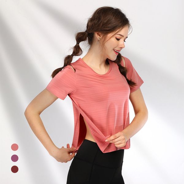 

women yoga shirts hollow shoulder sport running t-shirt gym women fintness clothes summer workout tank slim sportswear, White;red