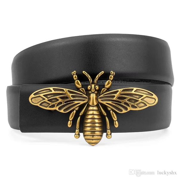 

luxury fashion belt bee buckle genuine leather designer belts men women new mens belts, Black;brown