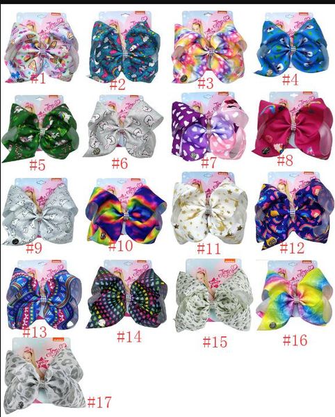 

8 inch headwear bow for girls 17 color hair bow with barrettes colorful hair accessories dressing up diy, Slivery;white