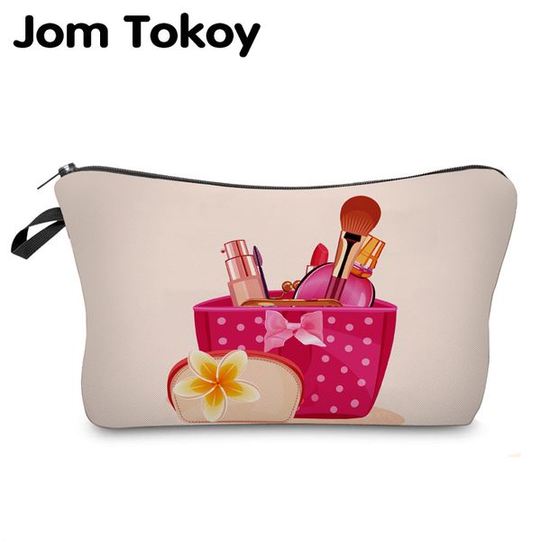 

jom tokoy 2019 cosmetic organizer bag make up box wiz heat transfer printing cosmetic bag fashion women brand makeup