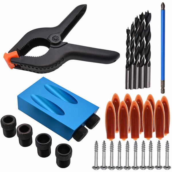 

oblique hole drill 15 degree angle locator bits hole jig woodwork guide clamp locator set kit woodworking hand tools
