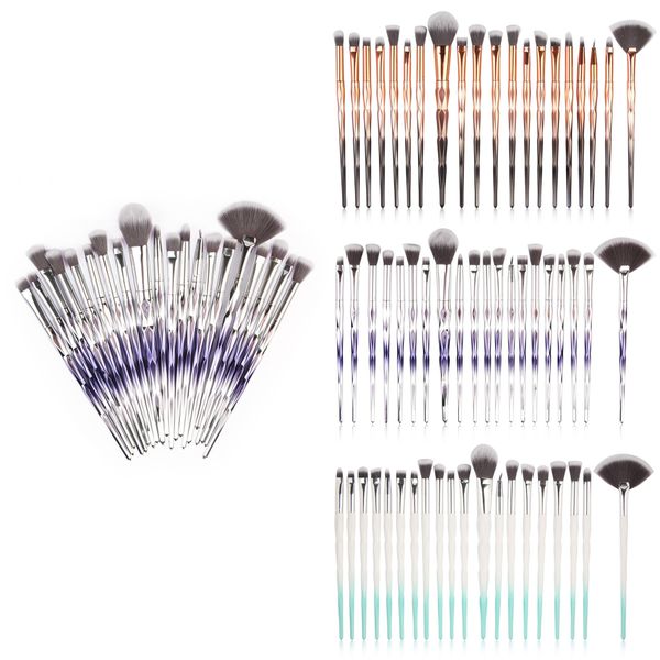 

20 pcs set diamond handle eye makeup brush kit eye shadow brush beauty tools professional brushes set comestic tool, Yellow