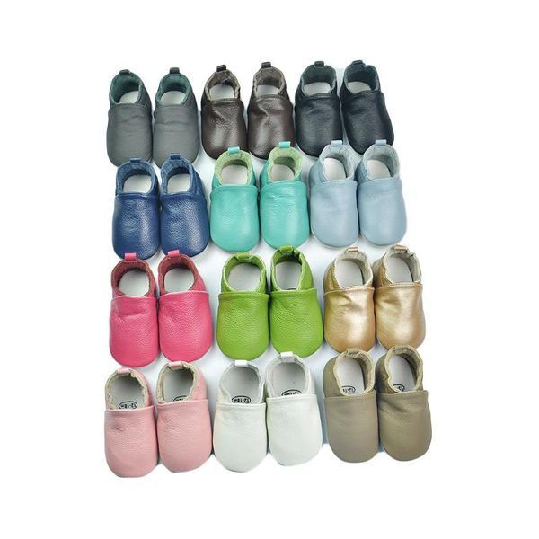 

genuine leather baby shoes solid color newborn soft shoes toddler boy girls baby moccasins lovely first walkers