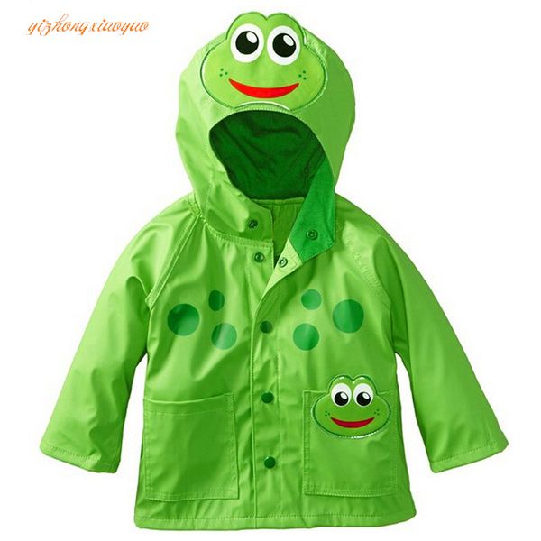 

2016 new 6 color baby girls boys coat jacket wind and rain in spring and autumn cute carton print children outerwear clothing, Blue;gray