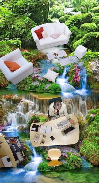 Custom Any Size 3d Wallpaper Ultra High Definition Stream Water Green Plant 3d Floor Living Room 3d Cratic Floor Interior Mural Wallpaper Desktop