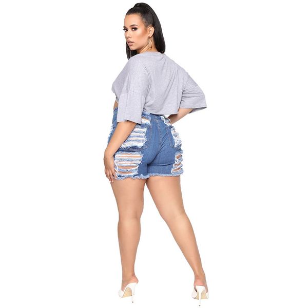 

2020 foreign trade new selling cut-out button denim shorts, White;black