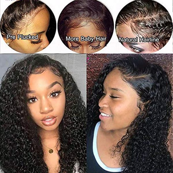 

water wave human hair wigs loose deep yaki straight kinky curly lace front wigs 180 deep wave human hair lace front wigs, Black;brown
