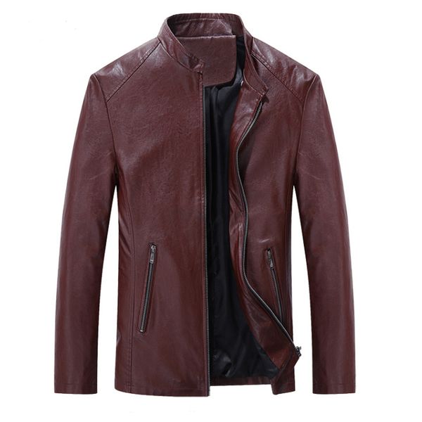 

men's locomotive leather jacket nightclub slim men's leather jacket fashion vintage biker motorcycle zipper coat, Black;brown
