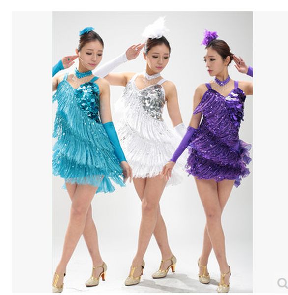 

girl latin dance dresses for tassel style cha cha/rumba/samba/ballroom/tango dance clothing kids costume girls dancewear, Black;red