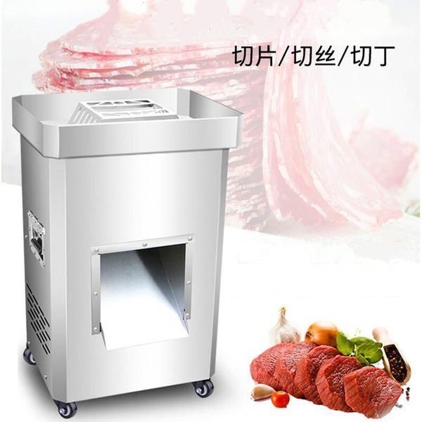 300 kg / H vertical multifuncional carne fatiador máquina de corte de carne fatiador comercial grupo faca máquina cortadora amovível carne automática