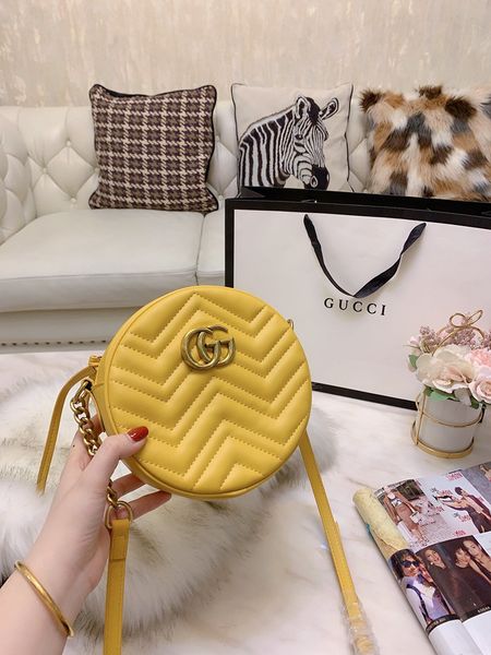 

2020 fashion ladies famous brand handbags leisure outdoor bag designer quality women's classic round chain bag leather handbag backpack
