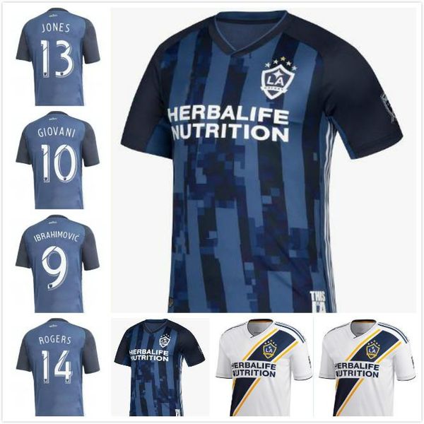 

2019 2020 mls soccer los angeles la galaxy jersey men fc ibrahimovic j.dos santos steres lletget pontius antuna football shirt kits uniform, Black;red