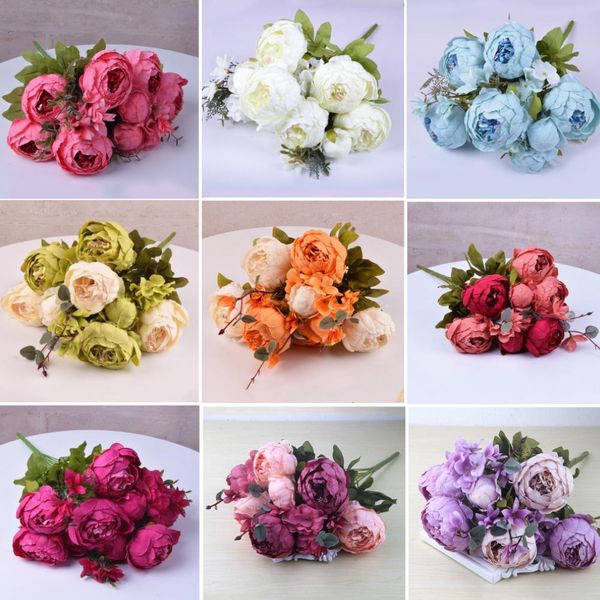 

1pc european artificial peony fake flower home wedding party festival decor