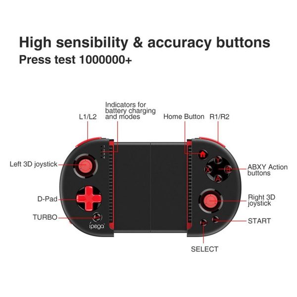 

pg-9087 bluetooth gamepad for android / ios smart phone pg 9087 extendable game controller for tablet pc android tv box