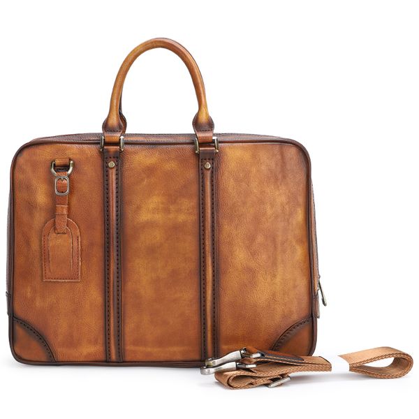 

factory direct selling high end leather lawyer vintage computer briefcase