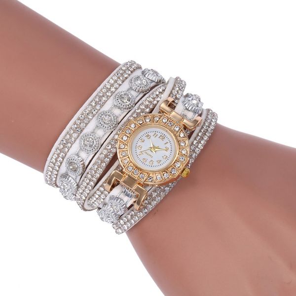 

sc101 korean velvet bracelet watch luxury full diamond watch retro style ladies round long quartz, Slivery;brown