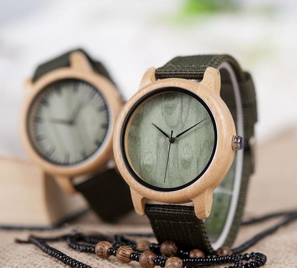 

wristwatch 2019 wooden watch simple nylon belt men's bamboo and wood table manufacturers spot direct batch, Slivery;brown
