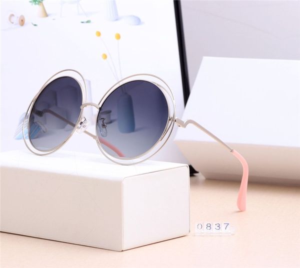 

luxury sunglasses womens designer glasses 0837 ladies round rim fashion glasses polarized lens holiday travel trend 5 colors young students, White;black