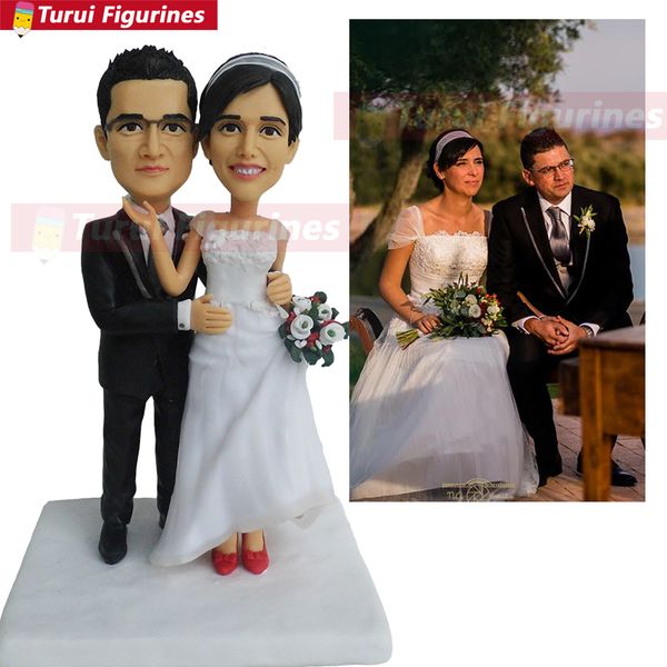 

wedding cake er man and woman rose gold custom bobblehead mini love statue bobble head by turui figurines sculpture