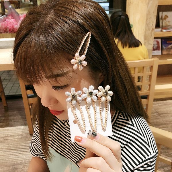 

wedding party beaded pearl gift woman lady diamond jewelry hair clips barrettes hairpin for bride acting initiation graduation qm-33, Golden;silver