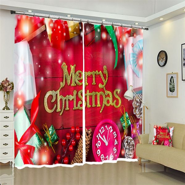 

3d window curtains blackout living room office bedroom design christmas gift box decorate cortinas drapes rideaux