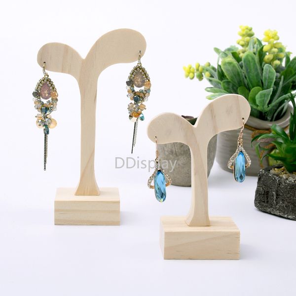 

[ddisplay] creative solid wood earring jewelry display earring studs jewelry stand wooden earrings cabinet windows display, Black