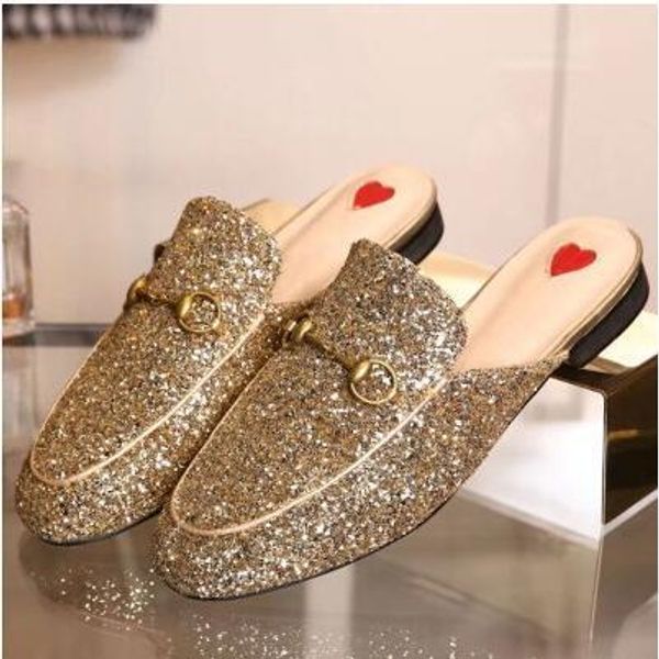 

men luxury leather loafers muller designer slipper mens shoes with buckle fashion men princetown slippers brown casual mules flats 38-46 01, Black
