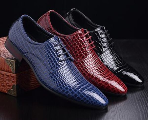 NEW FASHION MENS LACE UP WING TIP OXFORDS ALLIGATOR LEATHER LINED DRESS SHOES