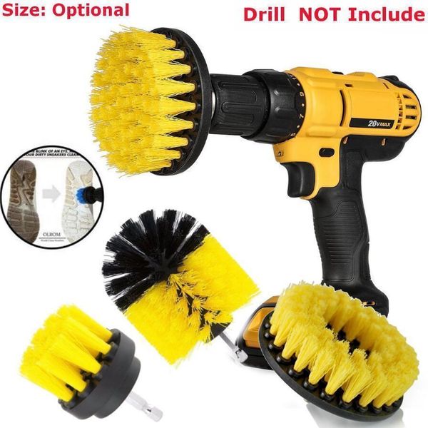 

3pcs nylon drill cleaning brush attachments power scrubber brush kit for car tile grout flooring brick ceramic marble home