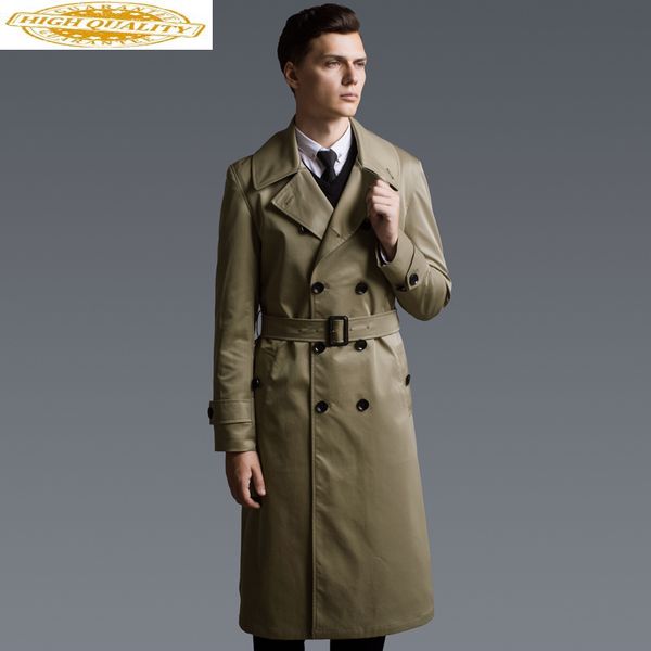 

long coat men windbreaker plus size s-6xl male khaki trench coat man double breasted overcoat sobretudo masculino kj267, Tan;black
