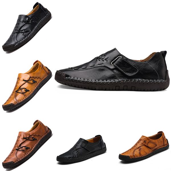 

2020 fashion men's casual leather shoes espadrilles triple black brown khaki breathable outdoor jogging walking shoes main7