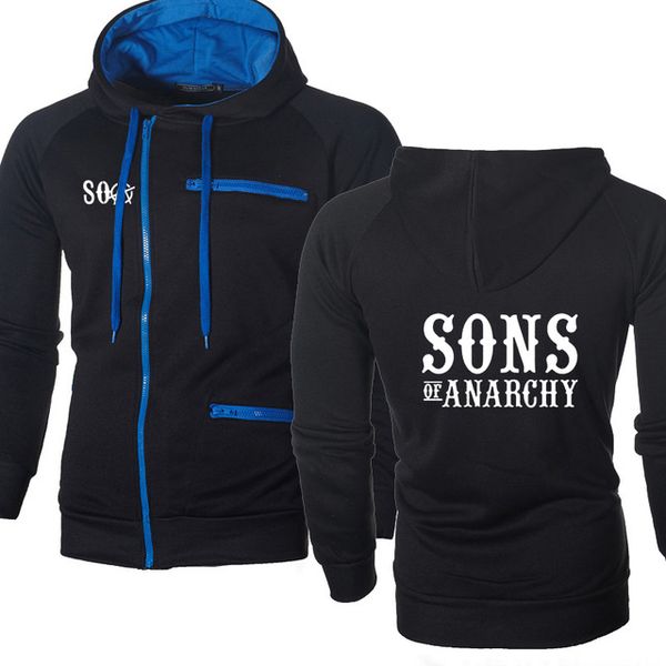 

men jackets soa sons of anarchy the child samcro sportswear zipper male fashion casual sweatshirt fleece hiphop warm men hoodiex