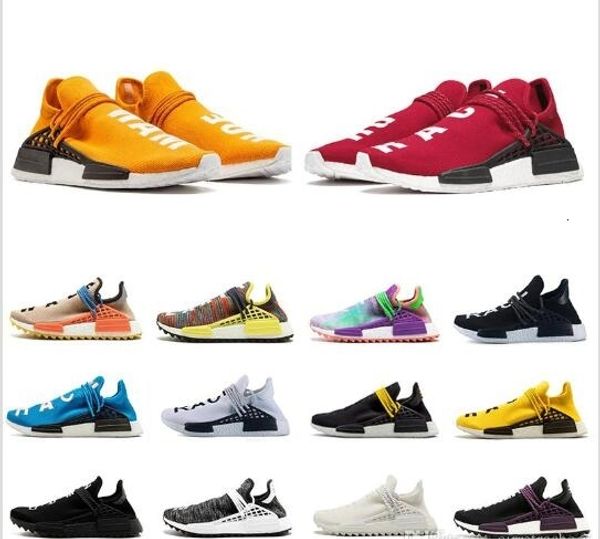 

human race men women running shoes pharrell williams hu runner white black yellow red green grey blue sport sneaker