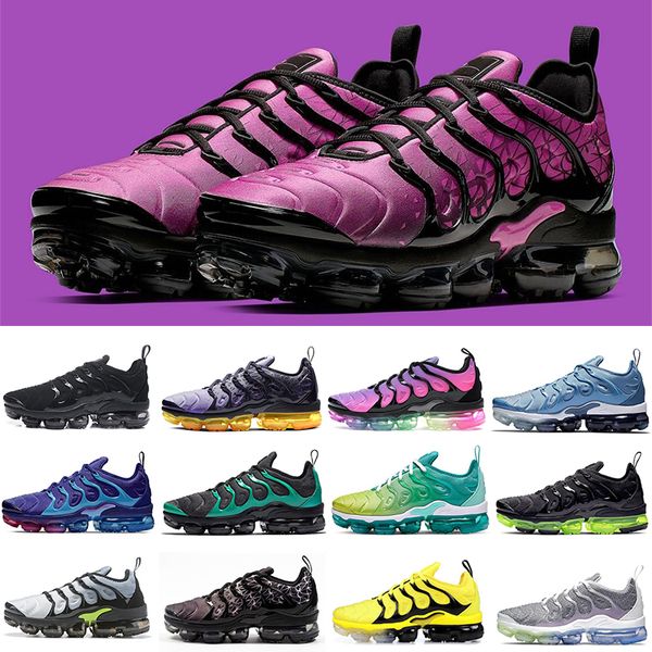 

2020 new air active fuchsia tn plus running shoes regency purple triple white black volt blue fury mens women designer sports sneakers 36-46, White;red