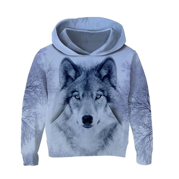Kids Wolf Hoodie Boys Teens Girls 3D Animal Galaxy Print Sweatshirt Pullover