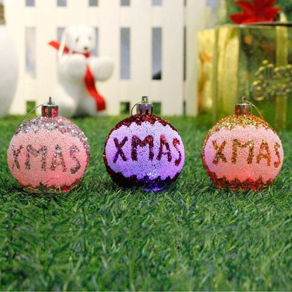

new 3pcs christmas ball ornaments scene with christmas tree decoration xmas party supplies 18 * 6cm tree decorations