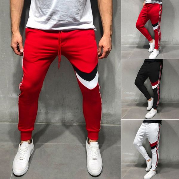 

2019 new men joggers male trousers casual men's new fashion casual outdoor fitness sports running drawstring long pants m-2xl, Black