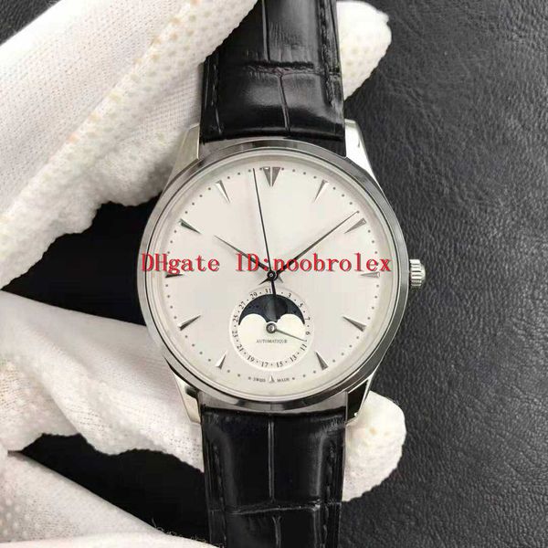 

zf master moonphase watch swiss cal.925/1 automatic movement 28800 vph arm date display sapphire crystal 316l steel italy leather strap, Slivery;brown