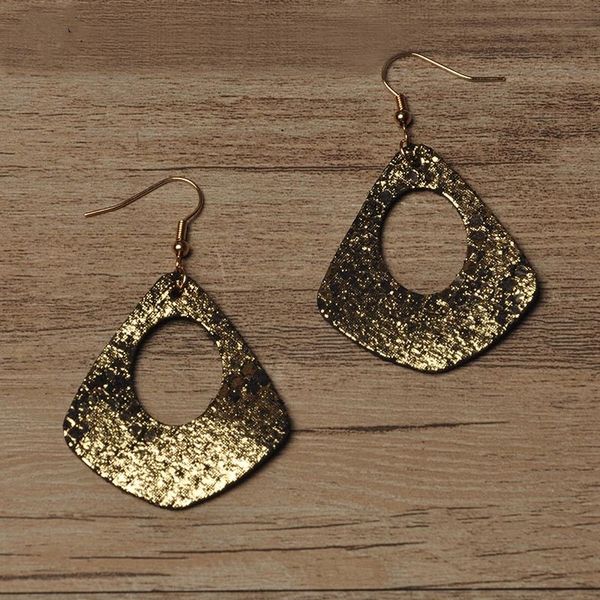 

блестящие серьги из натуральной кожи для женщин каплевидная геометрическая заявление серьги модные украшения современная зима мотаться ушные, Silver