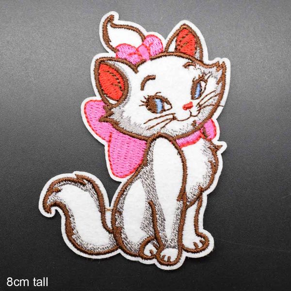 Cartoon Iron on Lovely Marie Cat Toppa in stoffa ricamata per adesivi per vestiti per ragazze e ragazzi Accessori per abbigliamento