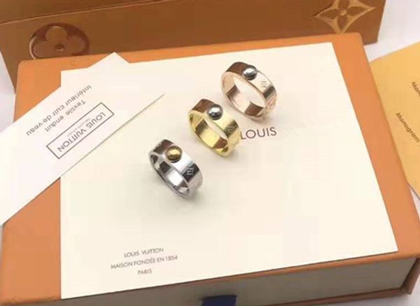 

горячие продажи дизайнерские кольца из нержавеющей стали роскошные 18 карат позолоченные любовники кольца мужчины женщины кольцо розовое зол, Silver