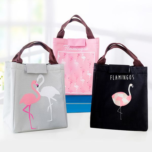 

cartoon student flamingo prints oxford aluminium insulated coolers handbag thicken waterproof portable food container large capacity4 3ys e1
