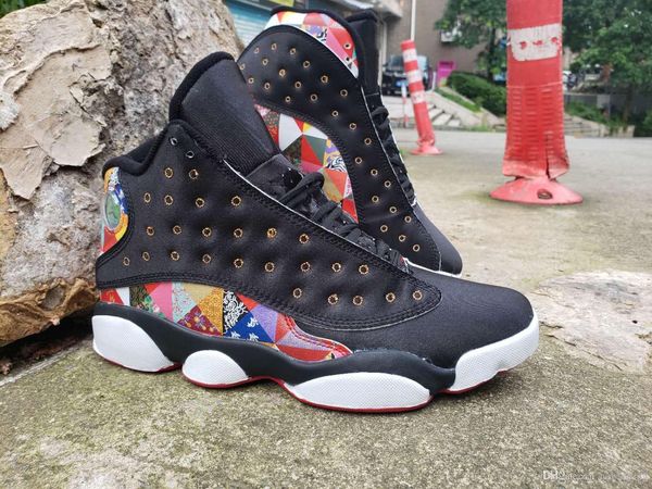

13 13s 2019 mens basketball shoes new version release multi color rainbow black white 13s good quality running sneakers