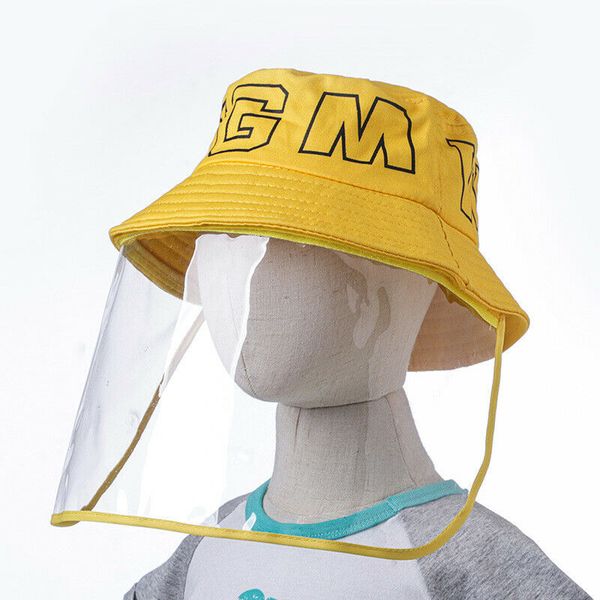 

fashion children kids letter print anti-spitting protective hat cover outdoor anti-fisherman hat caps adjustable, Yellow